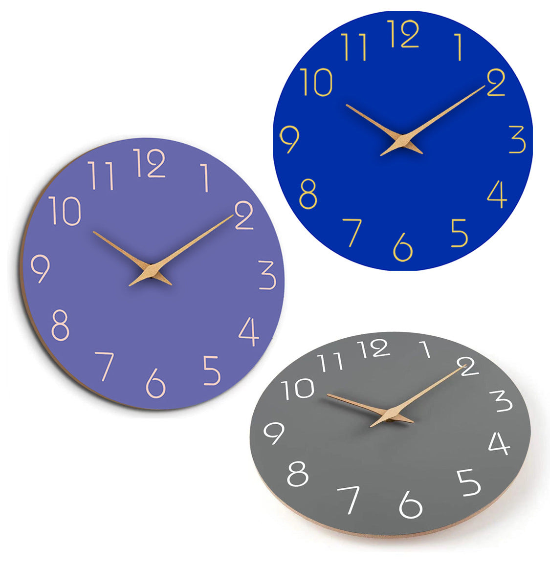 Colour Block Silent Wall Clock 25cm