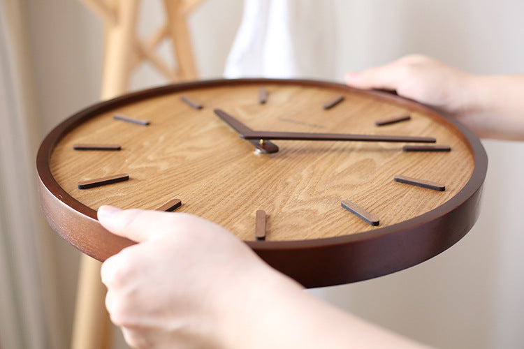 Wooden clock on wall