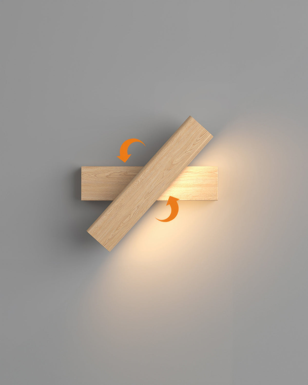 Rotating Wood Grain Wall Light