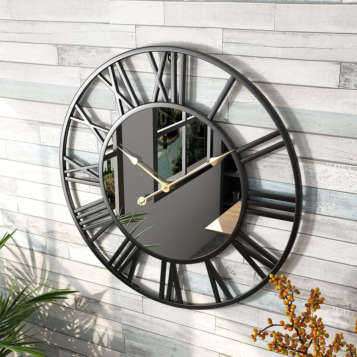 Vintage Metal Wall Clock 39cm