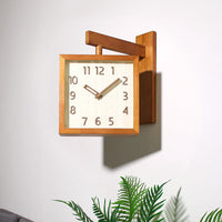 Solid Wood Corner Wall Clock 34cm