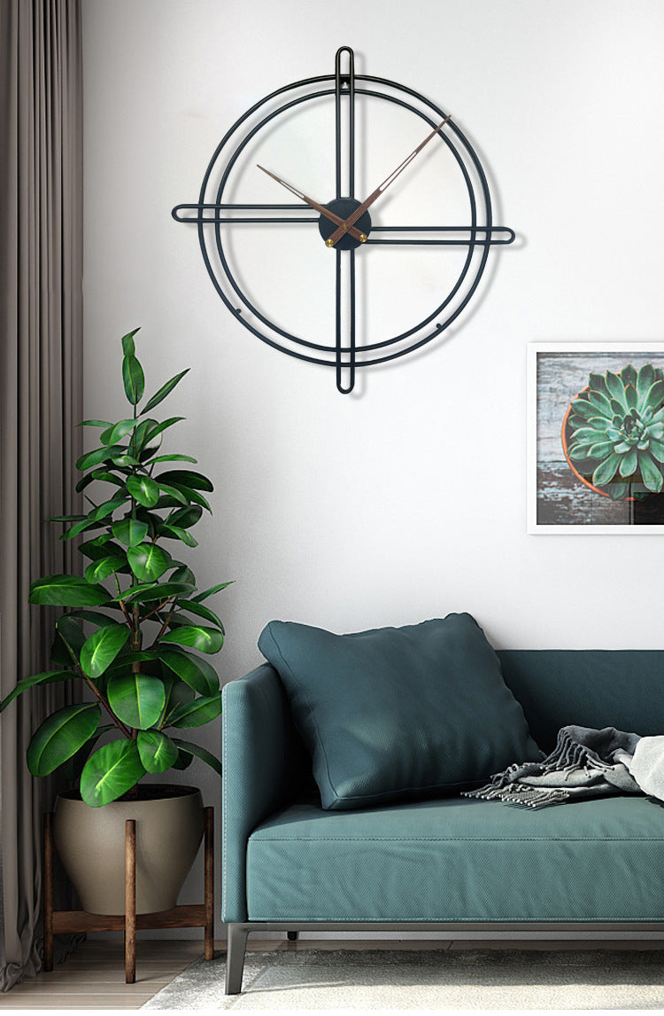 Large Iron Statement Wall Clock 58cm