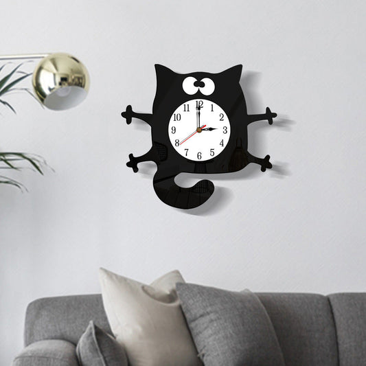 Cat Silhouette Silent Wall Clock, 28cm