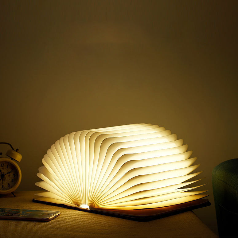Folding Wood Book Lamp