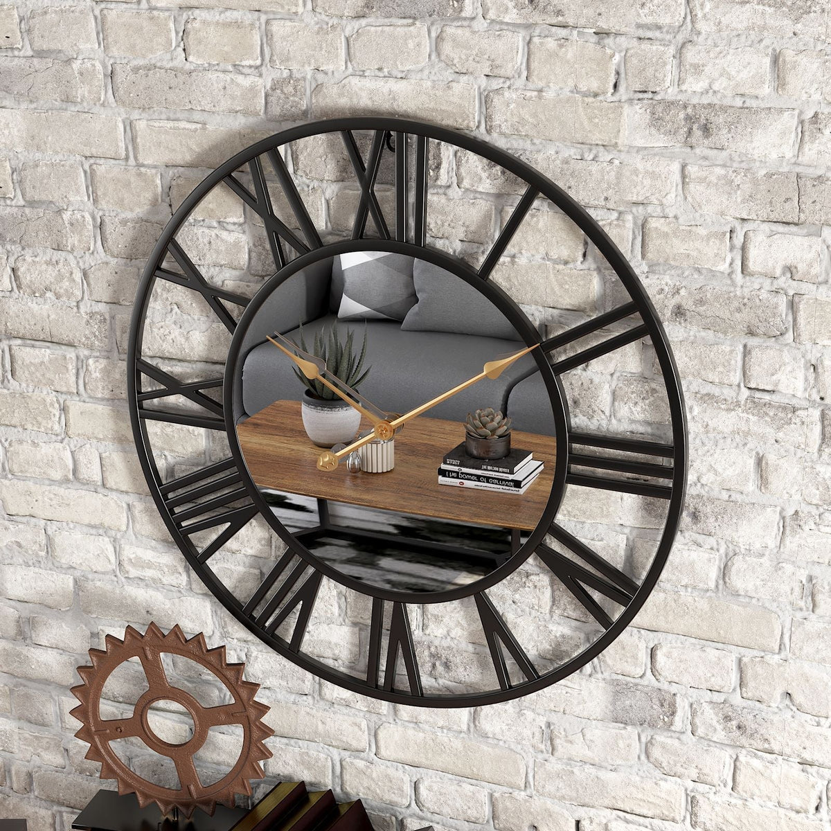 Vintage Metal Wall Clock 39cm