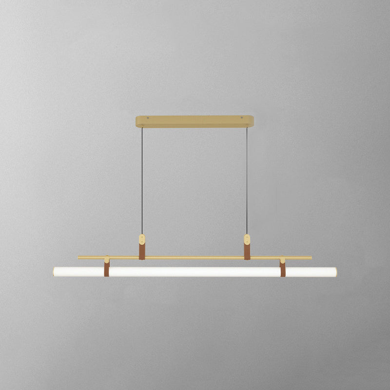Inaro gold linear pendant light shown against a plain grey background