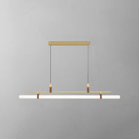 Inaro gold linear pendant light shown against a plain grey background