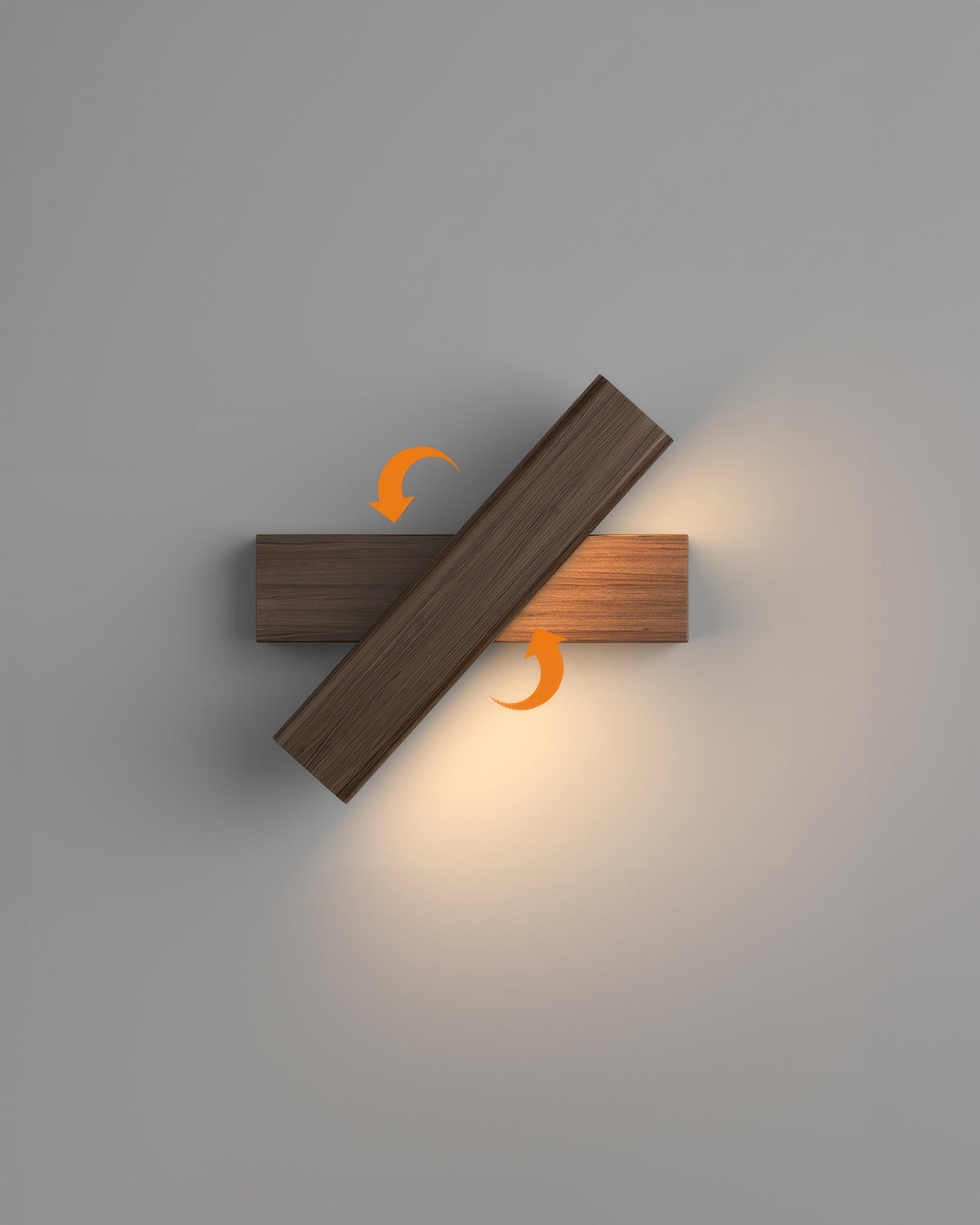 Rotating Wood Grain Wall Light