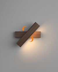 Rotating Wood Grain Wall Light