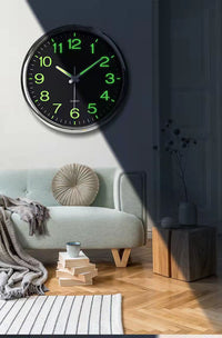 Glow in the Dark Silent Wall Clock 30cm