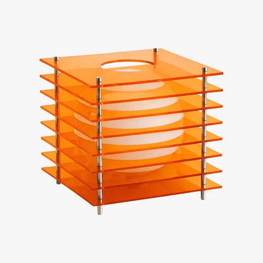 Luno Orange Acrylic Geometric Sphere Table Lamp