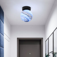 Planet Glass Flush Mount Ceiling Light