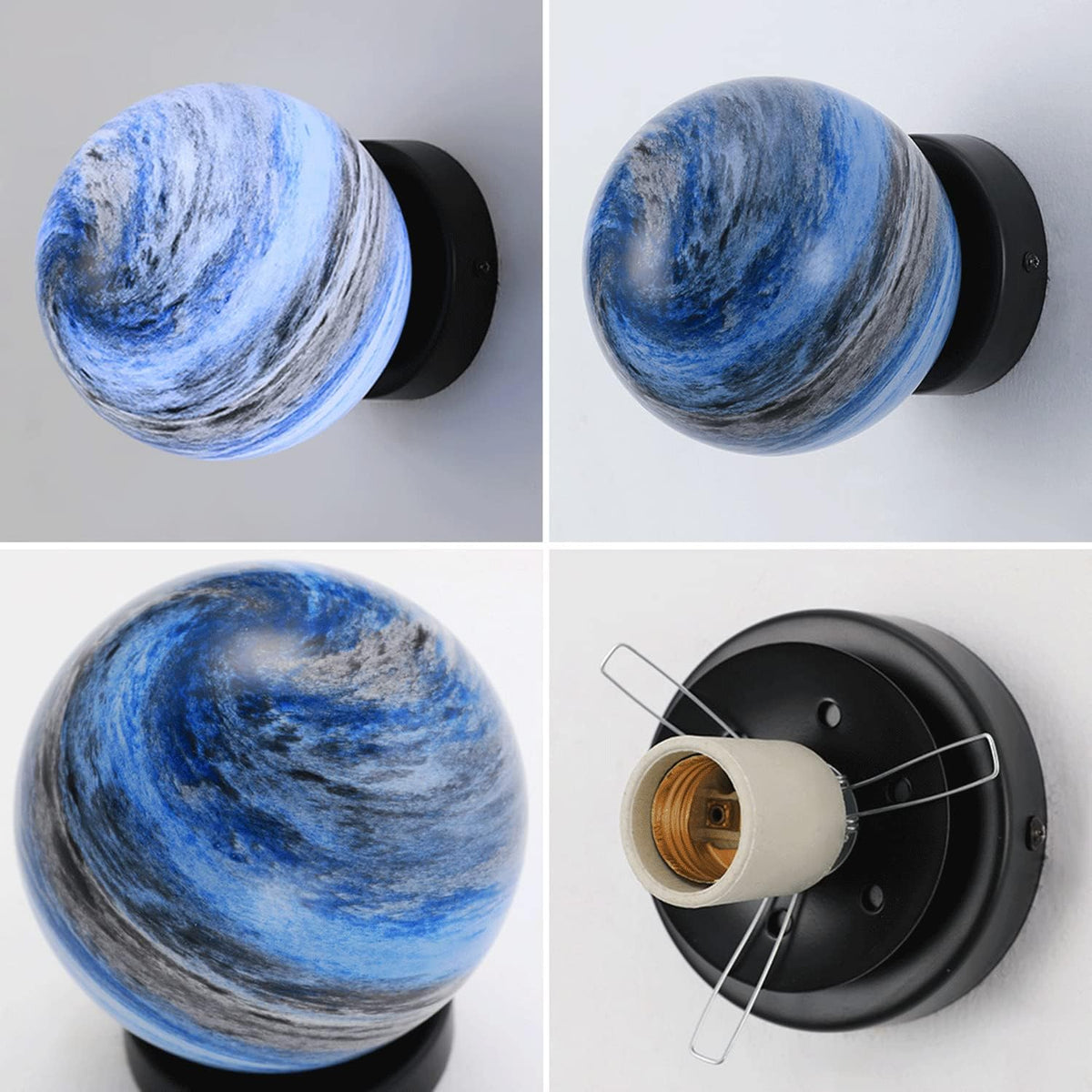 Planet Glass Flush Mount Ceiling Light