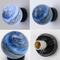 Planet Glass Flush Mount Ceiling Light