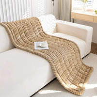 Pleated Edge Plush Sofa Runner