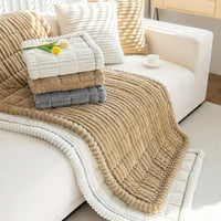 Pleated Edge Plush Sofa Runner