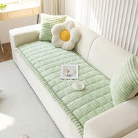 Pleated Edge Plush Sofa Runner