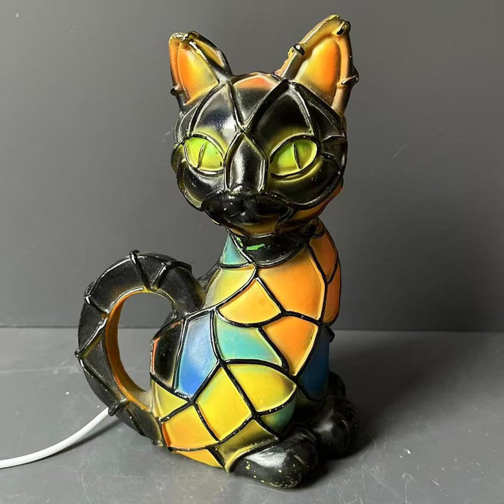 Resin Cat Figurine Table Lamp