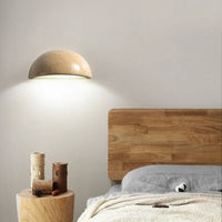 Travertine-Look Half Moon Wall Light