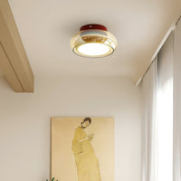 June Retro Glass Flush Ceiling Light