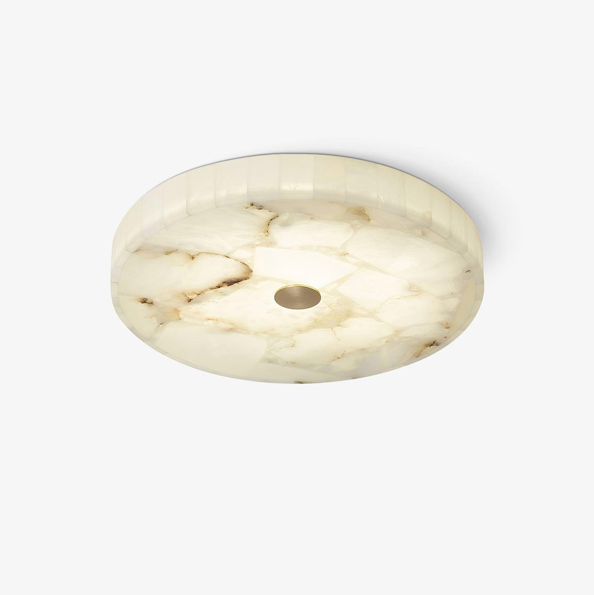 Cirra alabaster ceiling light bottom-up view showing stone veining