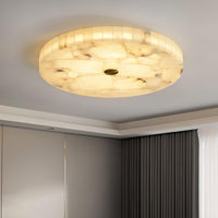 Cirra alabaster ceiling light lifestyle shot in contemporary room with charcoal panels