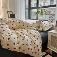 Heart Print Cotton Duvet Set