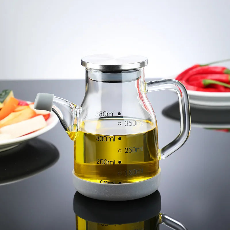 Glass Oil Dispenser with Measuring Scale