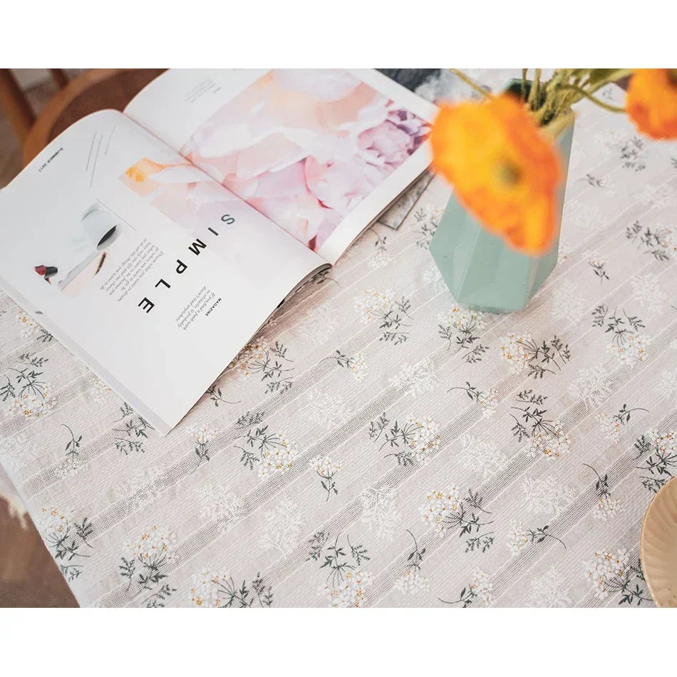 Floral Cotton Tablecloth 140cm
