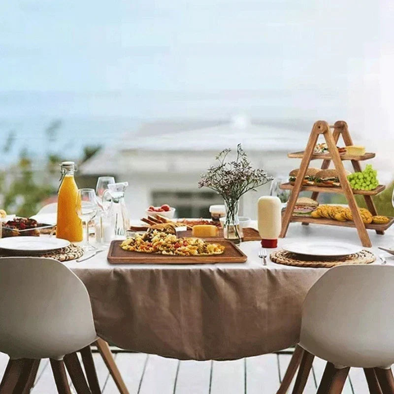Tiered Wooden Serving Stand