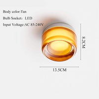 Ribbed Acrylic Disc Wall Light 13cm