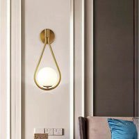 Glass Orb Drop Wall Light 37cm