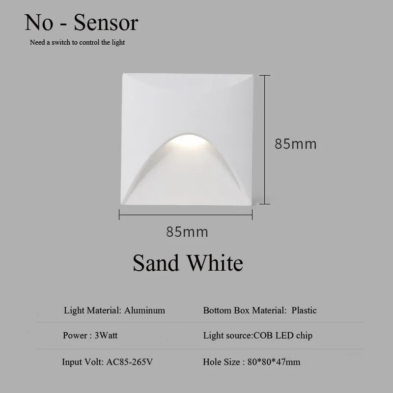 Recessed IP65 Step Light 85mm