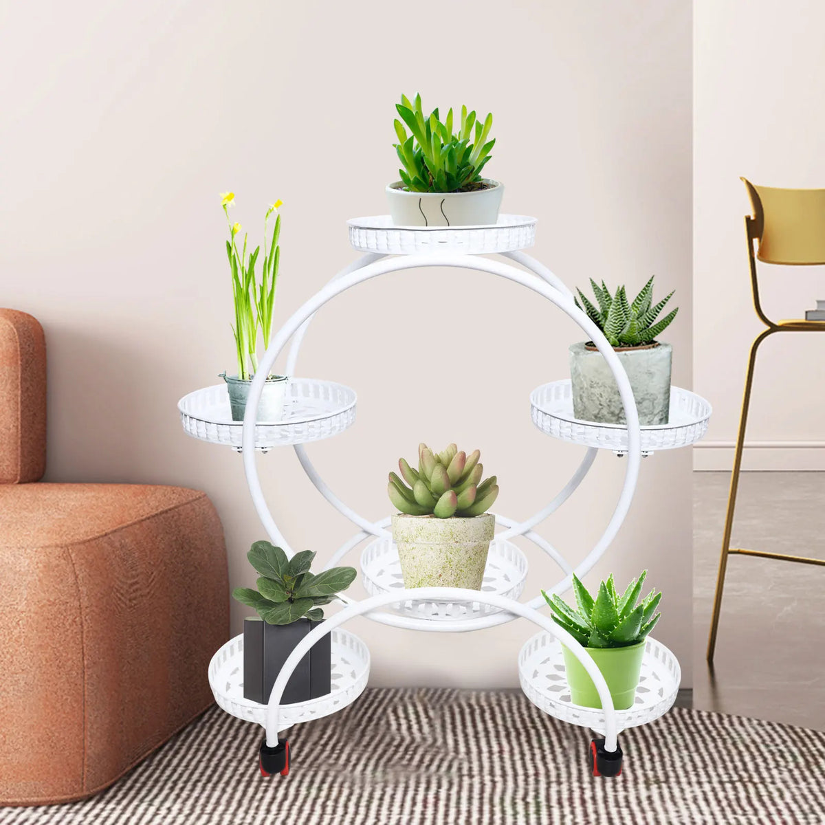 Six-Tier Rolling Plant Stand
