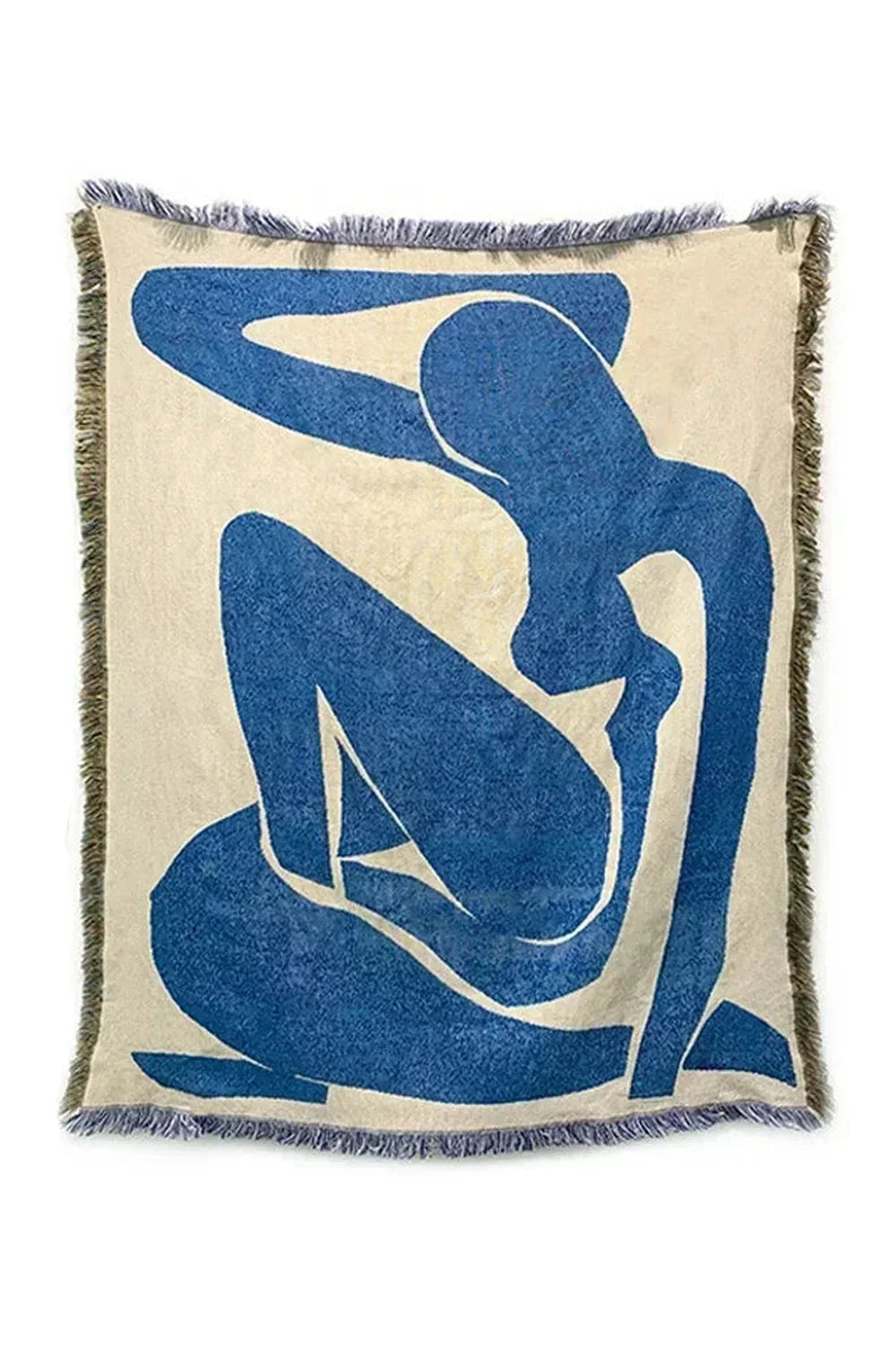Deep Blue Abstract Throw Blanket