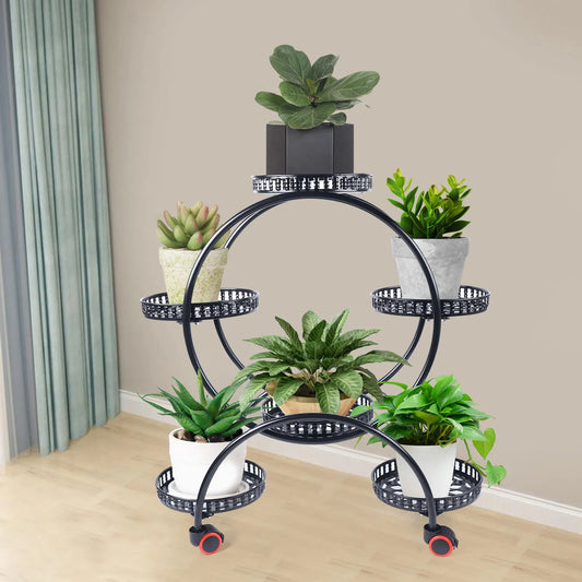 Six-Tier Rolling Plant Stand