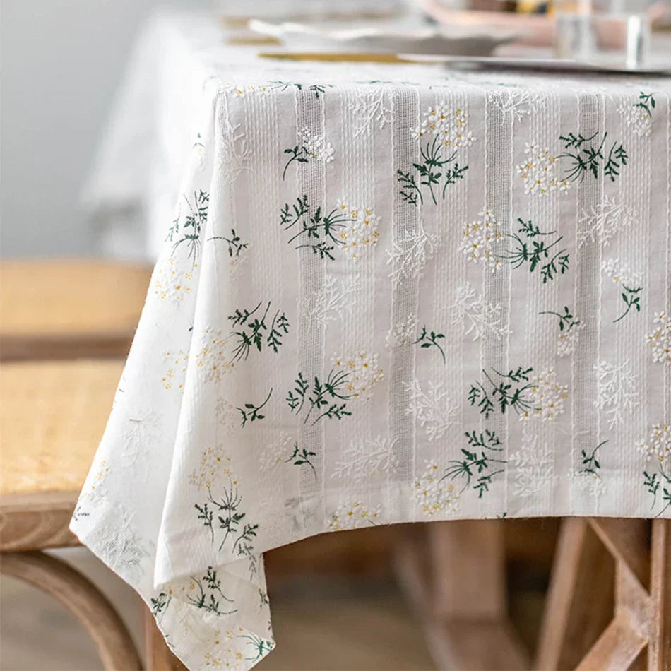 Floral Cotton Tablecloth 140cm