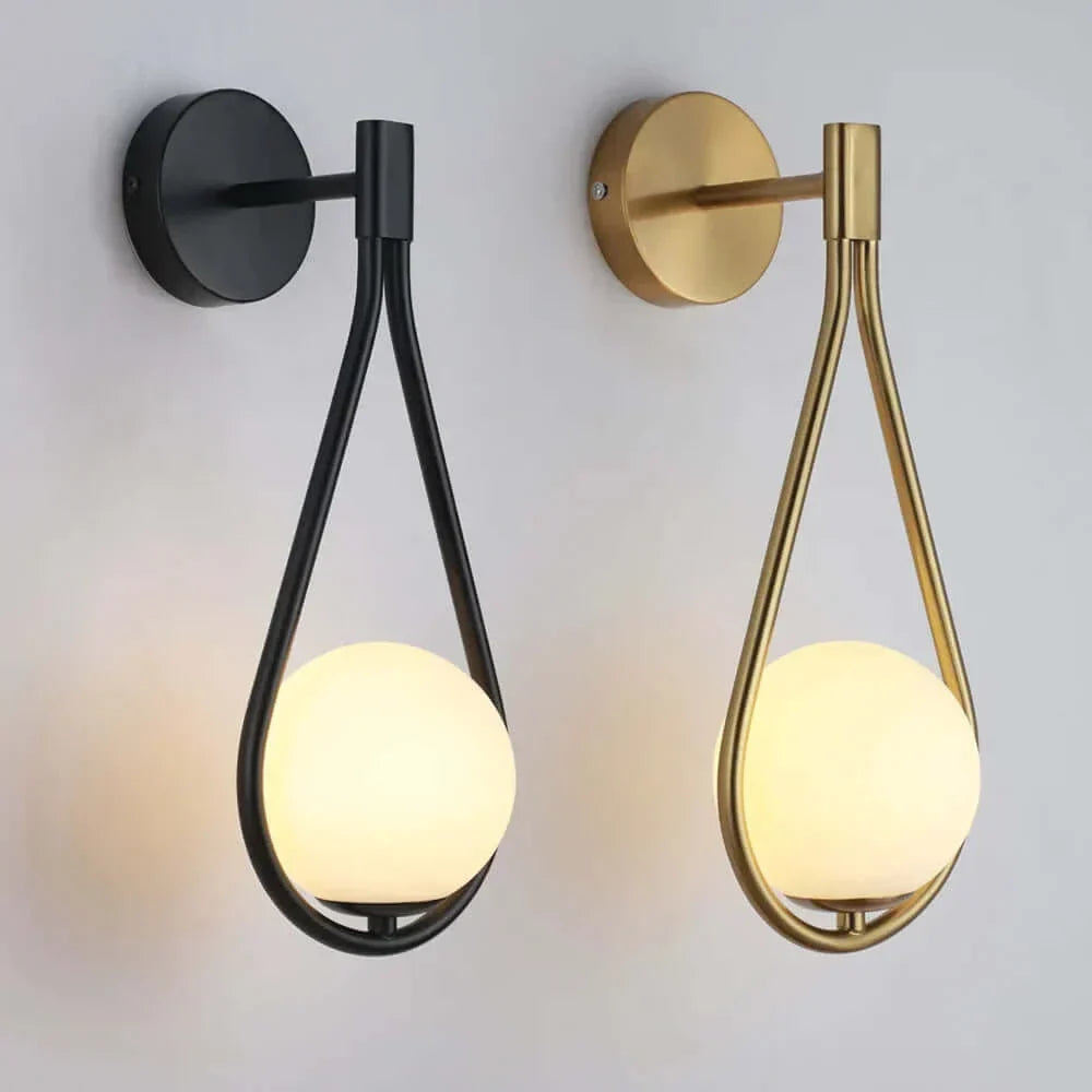 Glass Orb Drop Wall Light 37cm