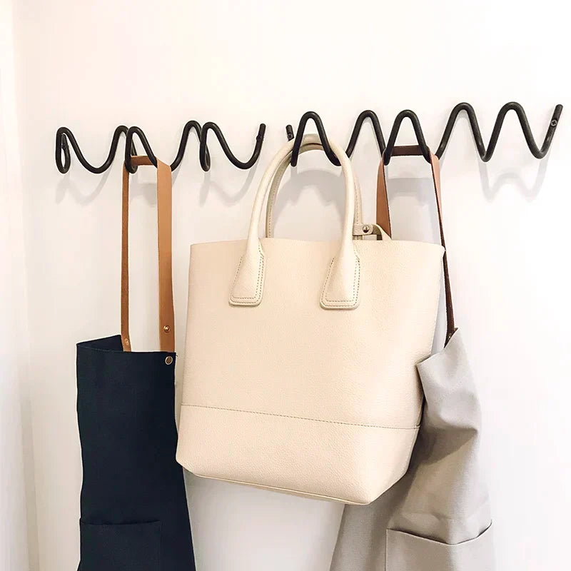 Scribble Metal Wall Coat Rack 33cm