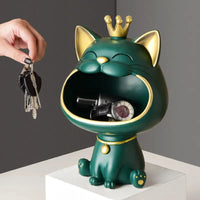 Crowned Cat Key Tray Ornament