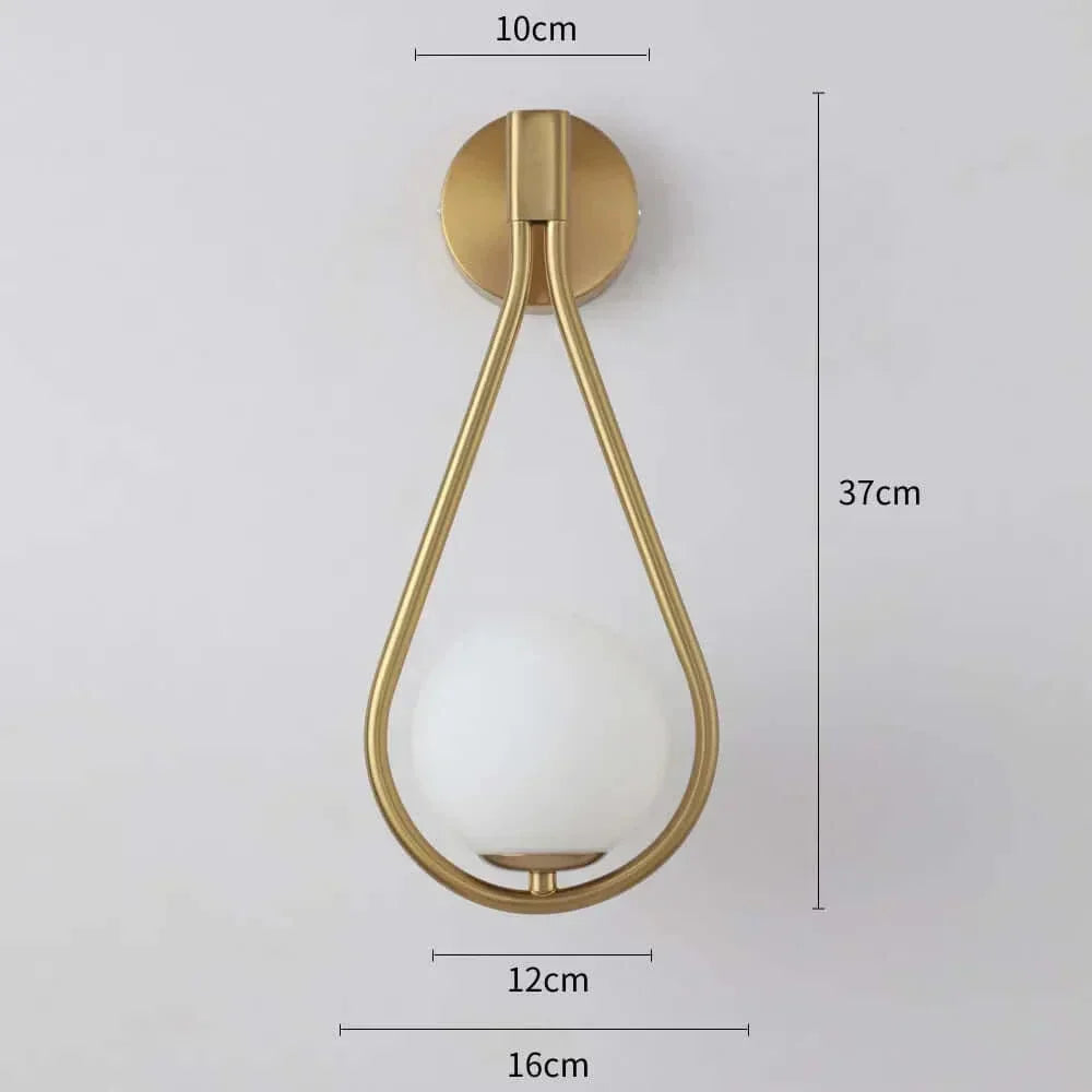 Glass Orb Drop Wall Light 37cm