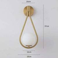 Glass Orb Drop Wall Light 37cm