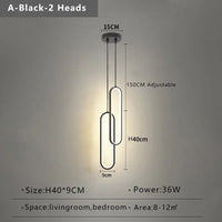Slim Bar Pendant Light, One or Two Head