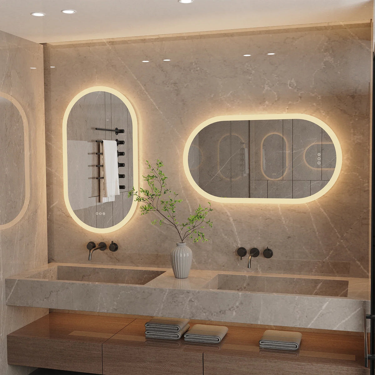 Oval Backlit LED Bathroom Mirror