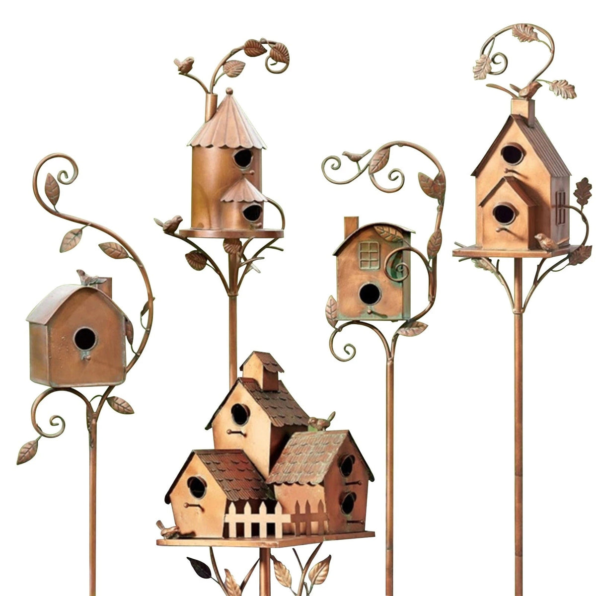Metal Birdhouse Garden Stake 75cm