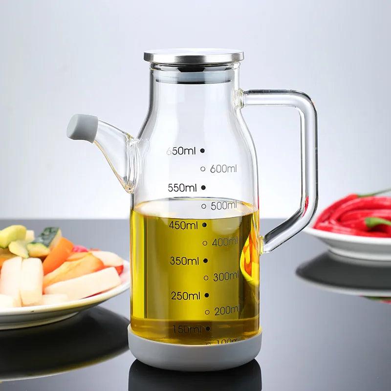 Glass Oil Dispenser with Measuring Scale