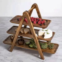 Tiered Wooden Serving Stand