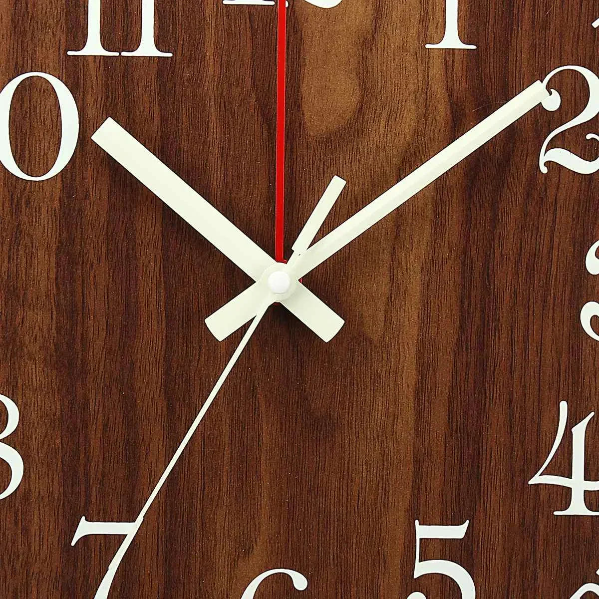 Wooden Wall Clock with Night Light 30cm