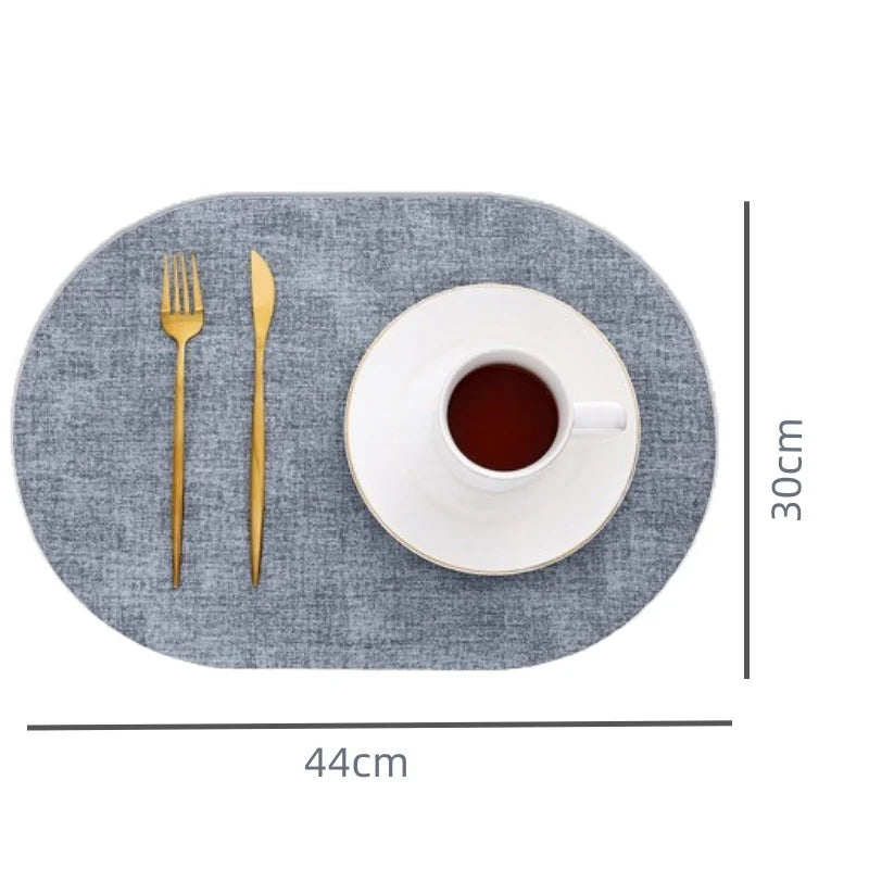 Oval Faux Leather Placemats, Set of 4 or 6