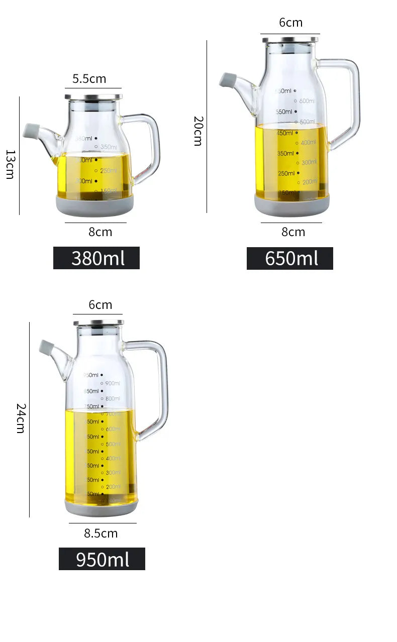 Glass Oil Dispenser with Measuring Scale